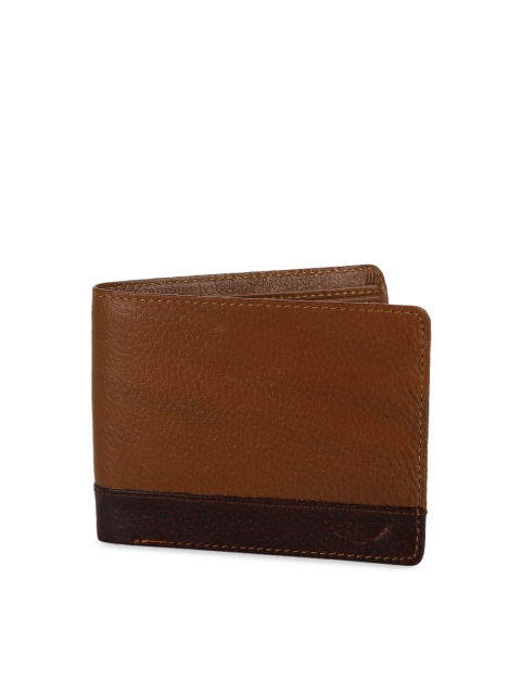 

Red Tape Men Brown Colourblocked Leather Two Fold Wallet