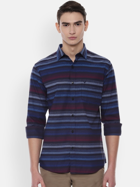 

Allen Solly Men Navy Blue Slim Fit Striped Casual Shirt