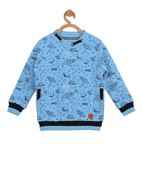 

Stupid Cupid Boys Blue Printed Sweatshirt