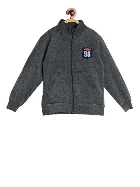 SWEET ANGEL Girls Grey Melange Solid Sweatshirt