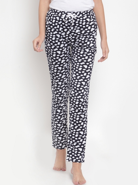 

Claura Women Navy Blue & White Printed Lounge Pants