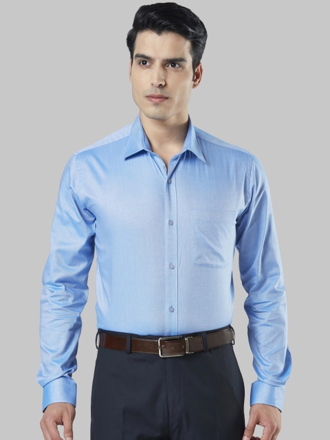 

Raymond Men Blue Regular Fit Self Design Formal Shirt