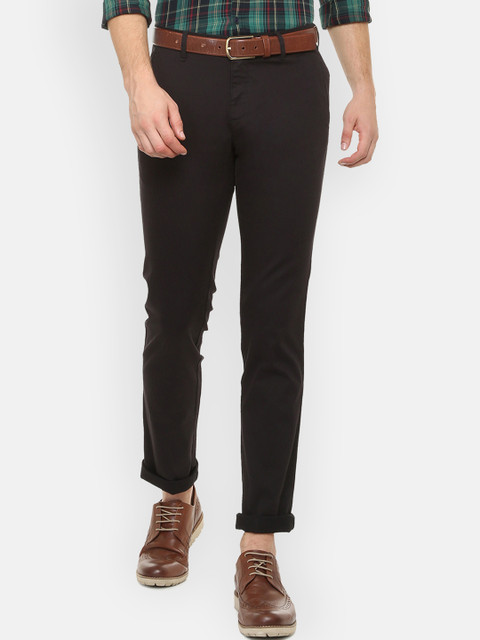 

Louis Philippe Men Brown Slim Fit Solid Chinos