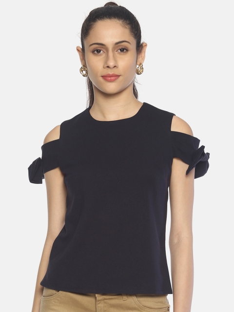 

AARA Women Navy Blue Solid Top