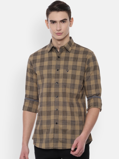 

Allen Solly Men Beige Slim Fit Checked Casual Shirt