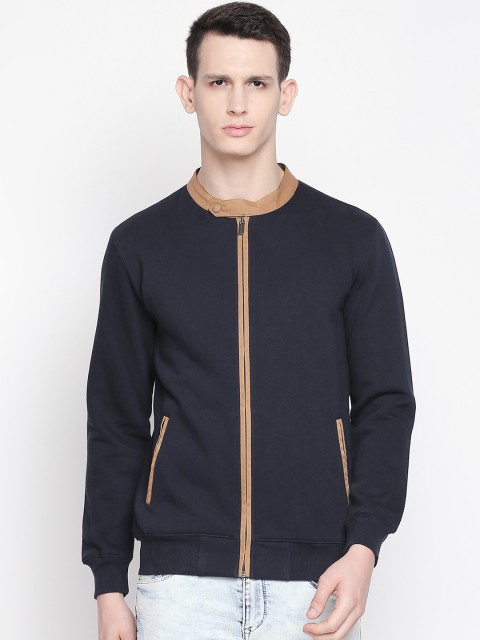

BYFORD by Pantaloons Men Navy Blue Solid Sweatshirt