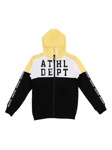 

Pantaloons Junior Boys White & Black Colourblocked Hooded Sweatshirt