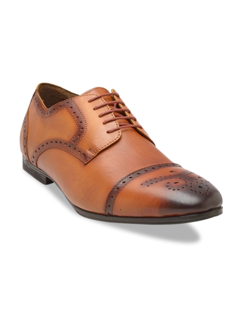 Teakwood Leathers Men Tan Brown Solid Leather Derbys
