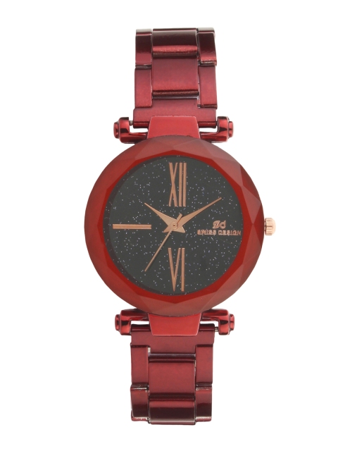 

Swiss Design Women Black & Red Analogue Watch SD-CH-913
