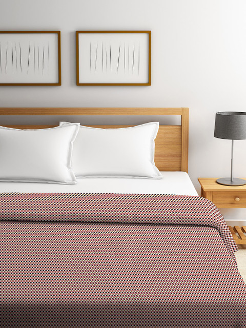 

Portico New York Red Geometric AC Room 280 GSM Double Bed Blanket