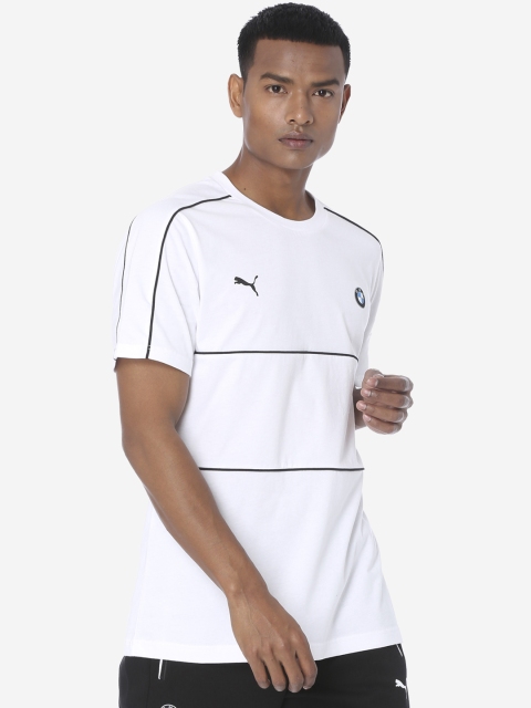 

Puma Men White Printed Round Neck BMW MMS T7 Sports T-shirt
