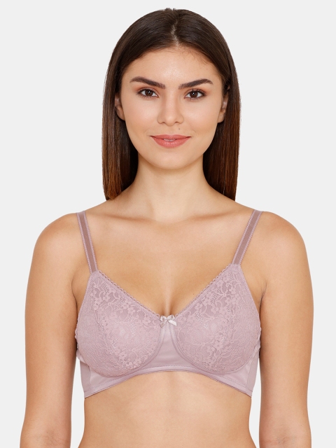 

Zivame Purple Lace Non-Wired Non Padded T-shirt Bra ZIPY00LFT2PURPL