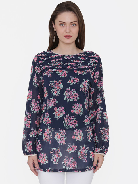 

Private Lives Women Navy Blue Printed Top