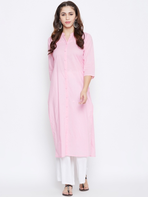

Prakhya Women Pink Solid Straight Kurta