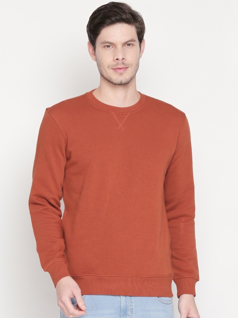 

BYFORD by Pantaloons Men Rust Brown Solid Sweatshirt, Tan