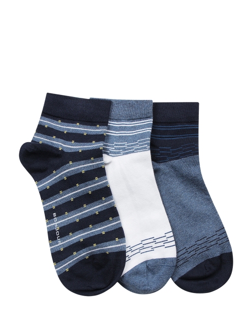

Bonjour Men Pack of 3 Assorted Patterned Ankle-Length Socks