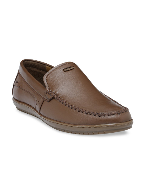 

Teakwood Leathers Men Brown Leather Formal Slip-On Loafers