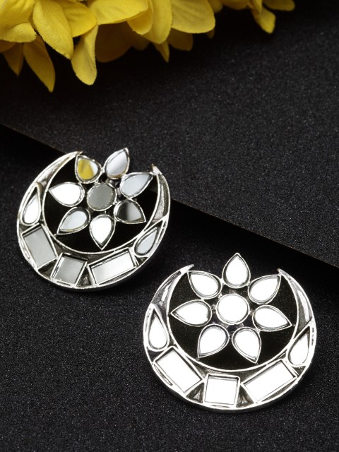 

Moedbuille Silver-Plated Handcrafted Crescent Shaped Chandbalis