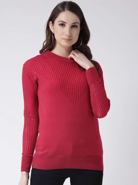 

Club York Women Pink Self Design Sweater