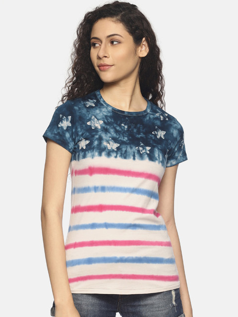 

Steenbok Women Navy Blue Dyed Round Neck T-shirt