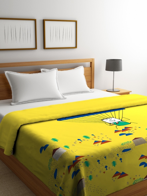 

Portico New York Yellow Cartoon Characters AC Room 280 GSM Double Bed Blanket