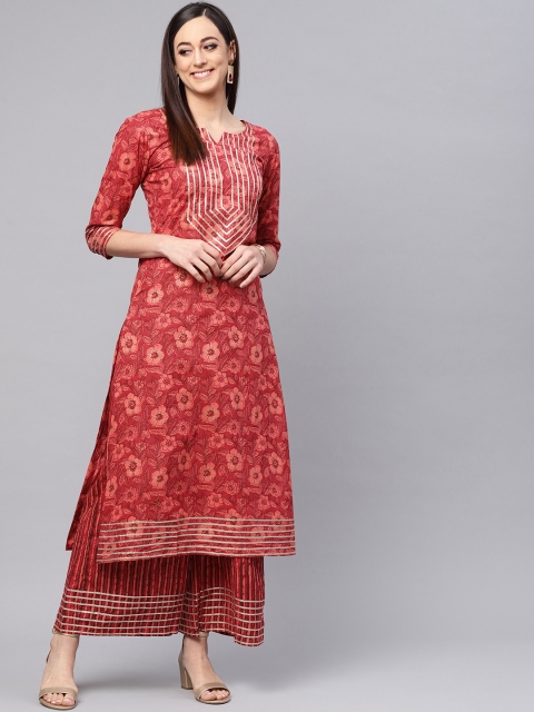 

Idalia Women Pink Printed Kurta with Palazzos