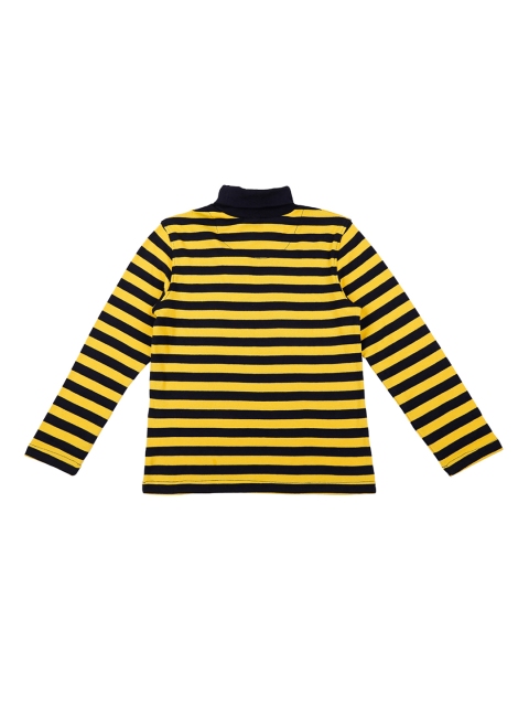 

Pantaloons Junior Boys Yellow & Black Striped Sweatshirt