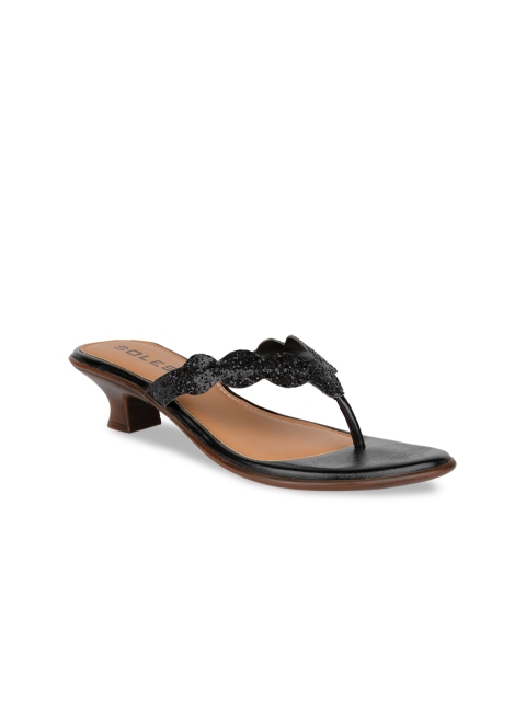 

SOLES Women Black Textured Heels