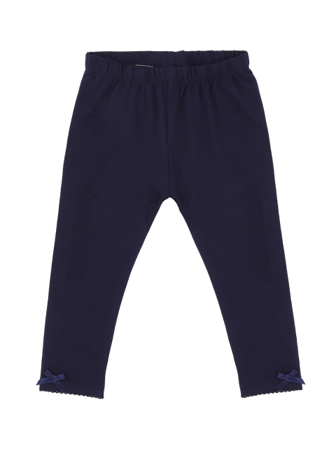 

Pantaloons Baby Girls Navy Blue Solid Cotton Leggings