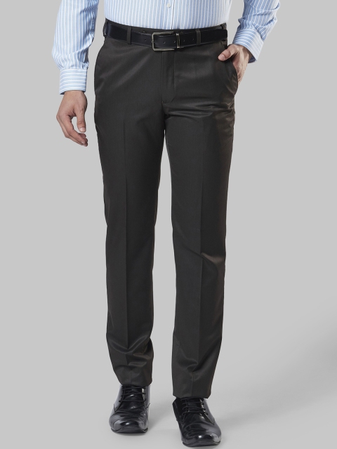 

Next Look Men Black Regular Fit Solid Formal Trousers, Brown
