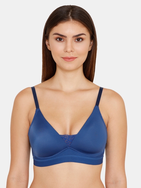 

Zivame Blue Solid Non-Wired Lightly Padded T-shirt Bra ZI1508FASHCBLUE