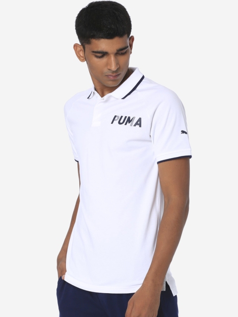 

Puma Men White Printed Polo Collar T-shirt
