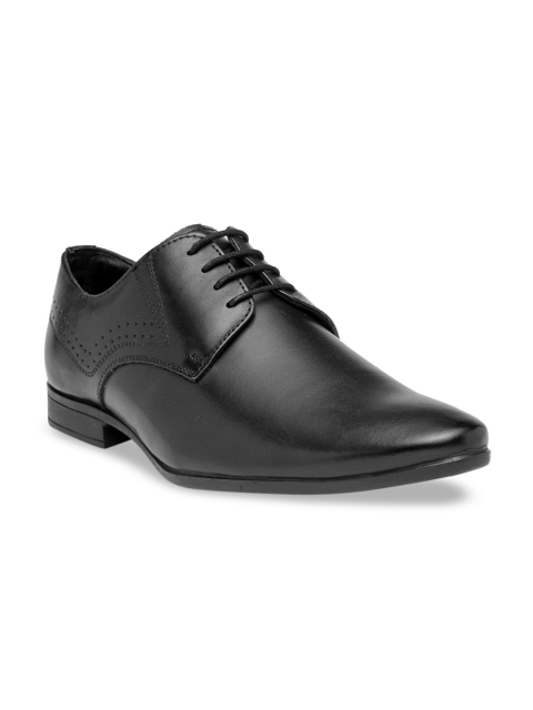 

Teakwood Leathers Men Black Solid Leather Derbys
