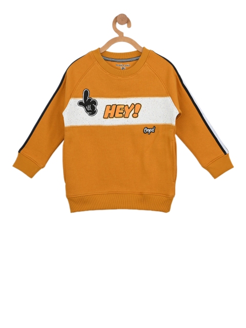 

Stupid Cupid Boys Mustard Yellow Applique Detailed Sweatshirt