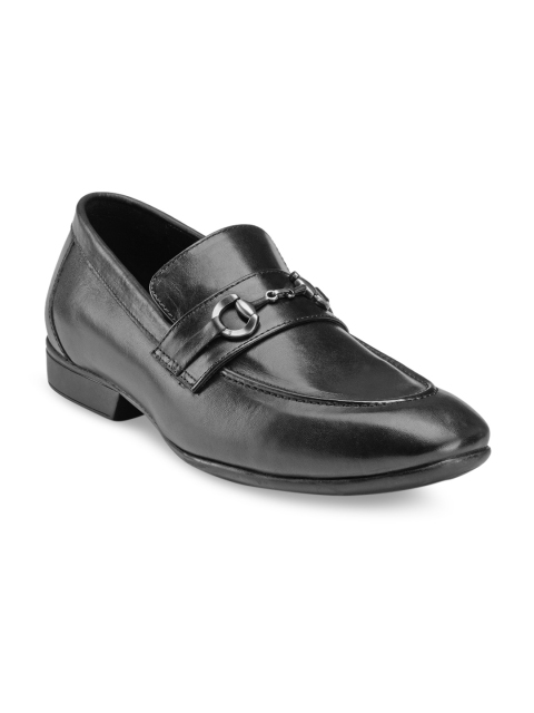 

Teakwood Leathers Men Black Leather Loafers