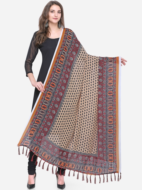 

Satrani Beige Printed Dupatta