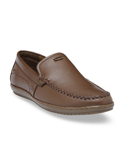 

Teakwood Leathers Men Tan Brown Leather Lightweight Slip-On Sneakers