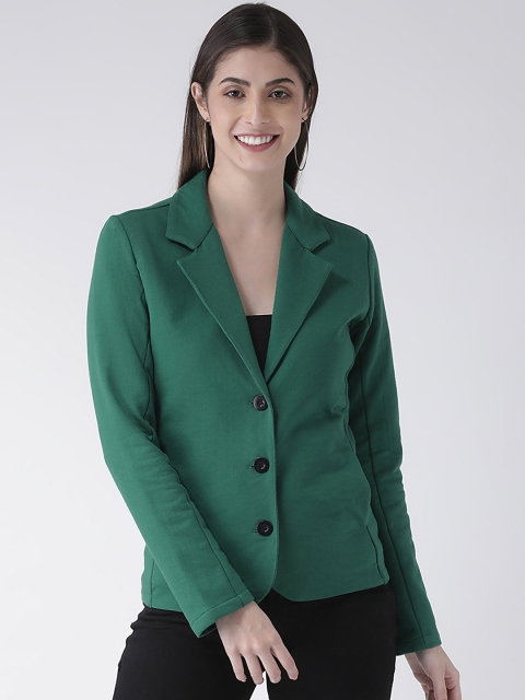 

The Vanca Women Green Solid Jacket