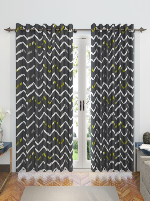 

Divine Casa Grey & White Set of 2 Door Curtains
