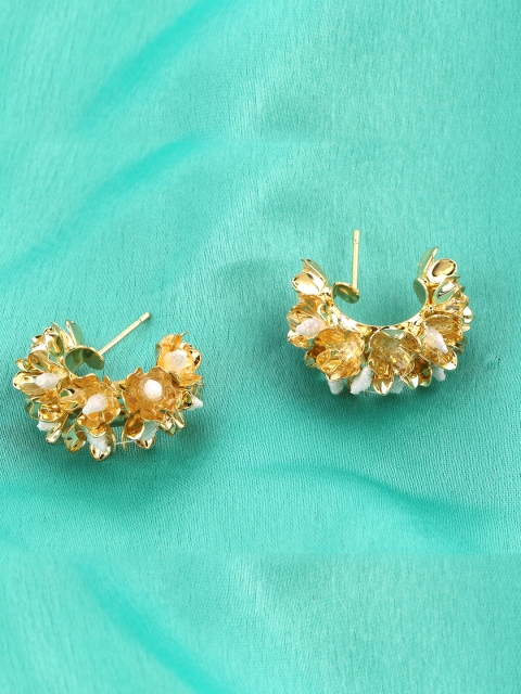 

E2O Gold-Toned Contemporary Half Hoop Earrings