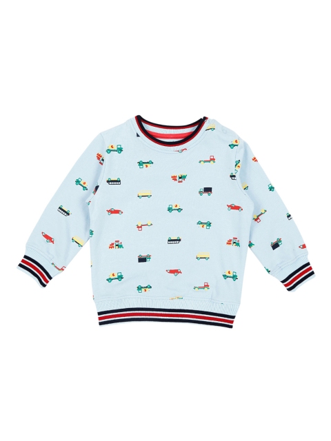 Pantaloons Baby Boys Blue Printed Sweatshirt