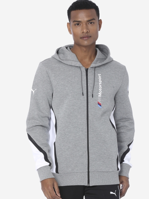

PUMA Motorsport Men Grey Melange Solid BMW MMS Hooded Sweat Medium Sports Jacket