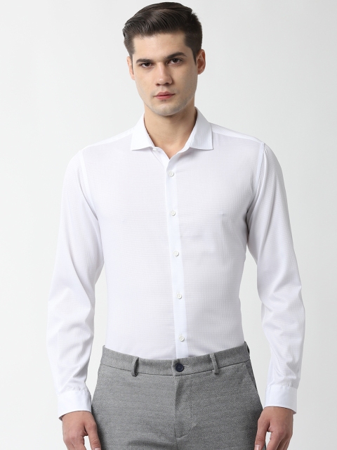 

Peter England Men White Slim Fit Self Design Formal Shirt