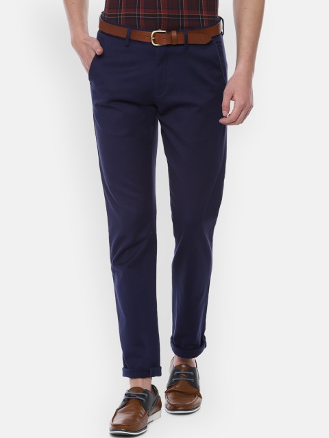 

Allen Solly Men Navy Blue Slim Fit Solid Regular Trousers