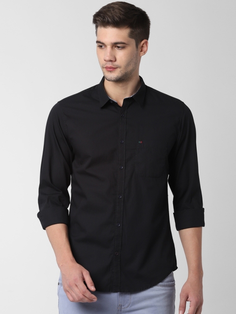 

Peter England Casuals Men Black Slim Fit Solid Casual Shirt
