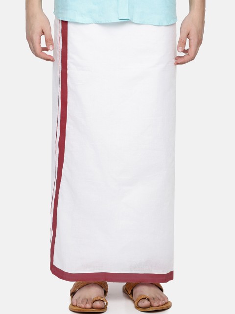 

Chennis Men White Solid Cotton Dhoti