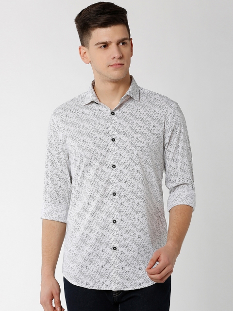 

Peter England Men White & Black Slim Fit Printed Casual Shirt