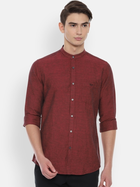 

Van Heusen Sport Men Maroon Slim Fit Self Design Casual Shirt