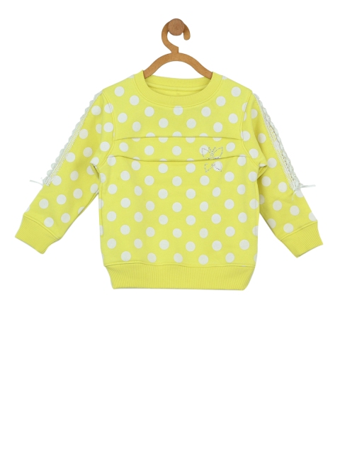 

Stupid Cupid Girls Yellow & White Printed Sweatshirt