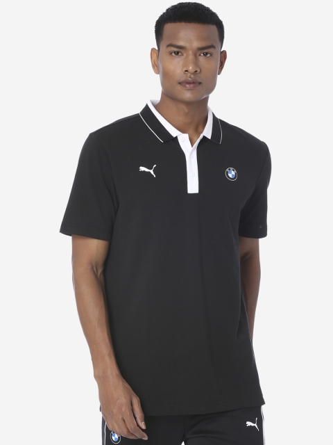 

PUMA Motorsport Men Black Printed Polo Collar BMW MMS Sports T-shirt